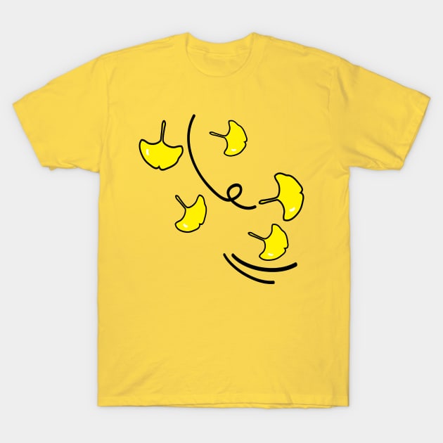 Yellow Ginkgo leaves T-Shirt by CindyS